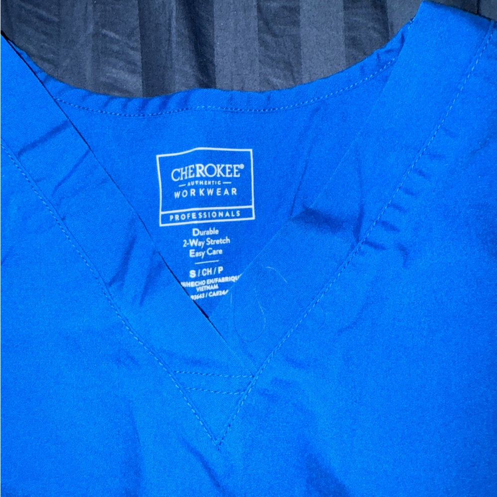Cherokee Royal Blue V-Neck Scrub Top